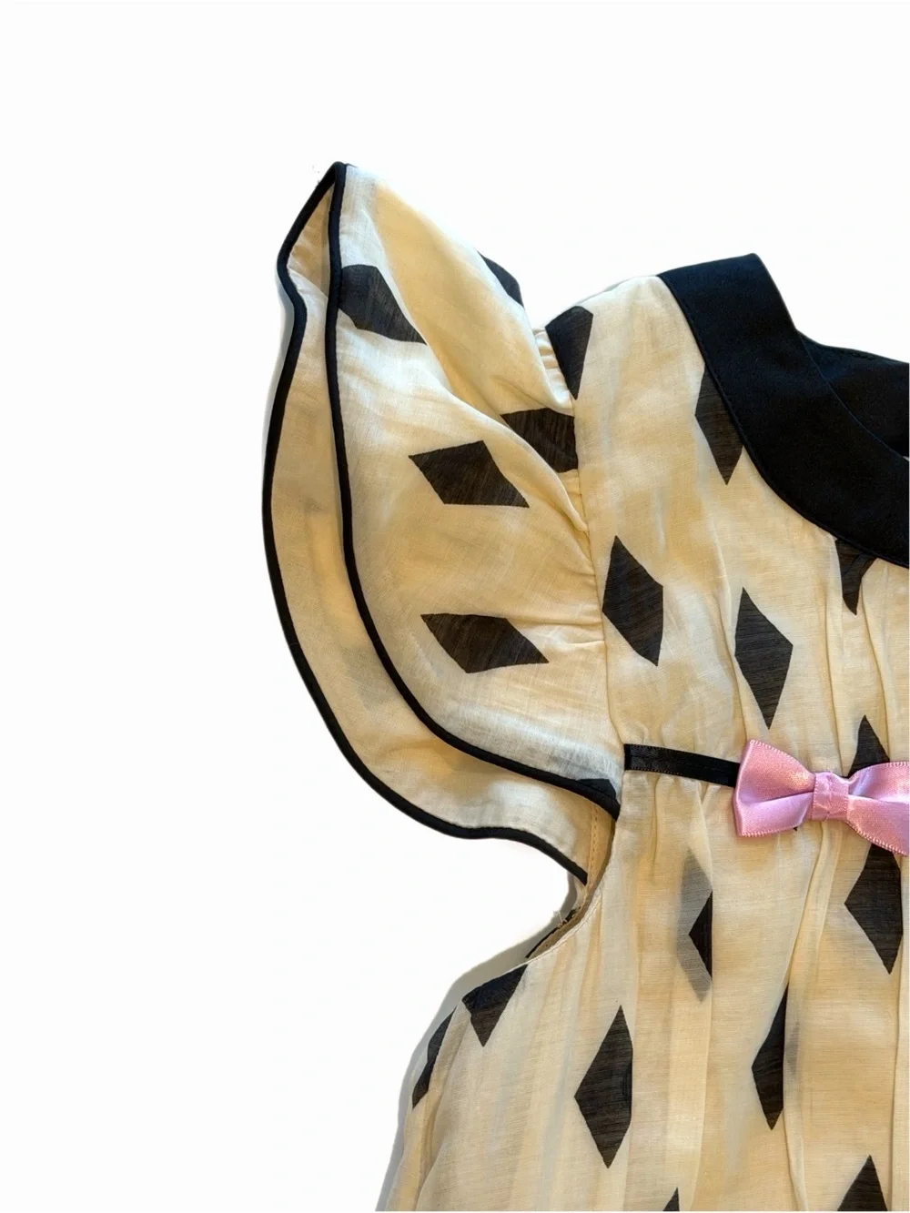 Finding Foxtale Diamond-Print Kids Party Dress with Pink & Red Bows